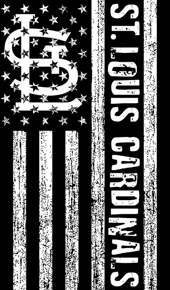 St. Louis Cardinals Black And White American Flag logo iron on paper